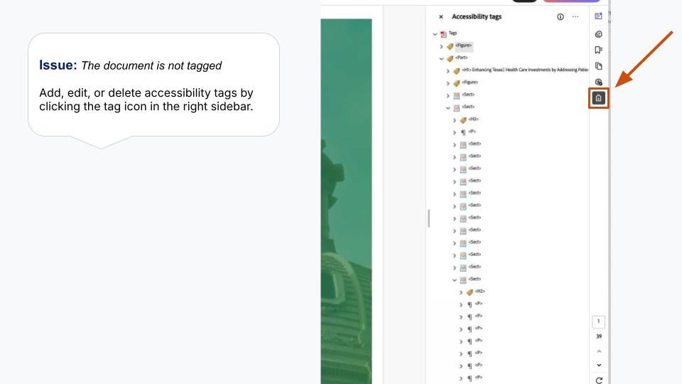 Tag icon in the right sidebar