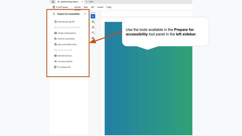 Prepare for accessibility in the left sidebar